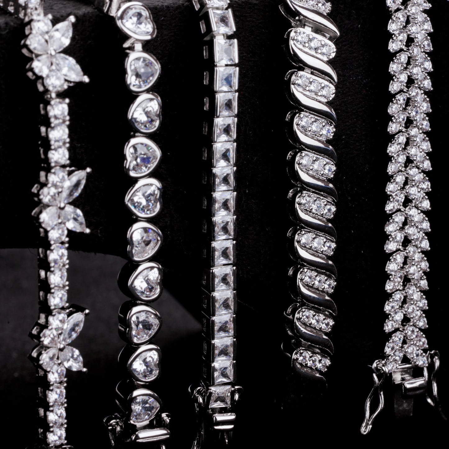 3mm Square-Cut Cubic Zirconia Tennis Bracelet