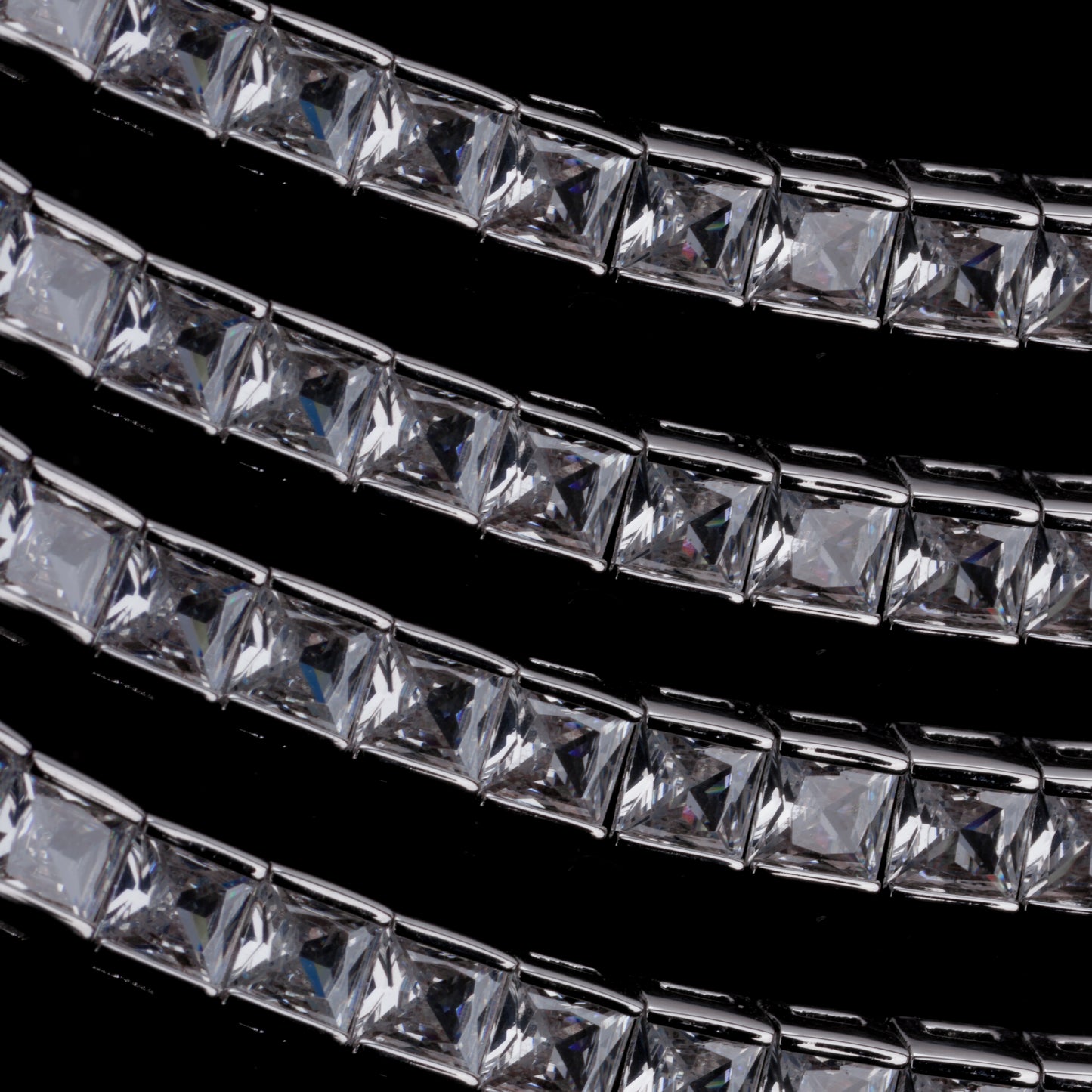 3mm Square-Cut Cubic Zirconia Tennis Bracelet