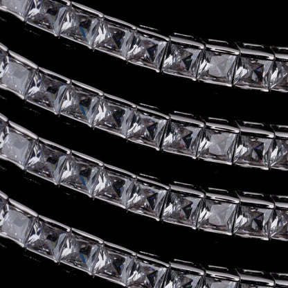 3mm Square-Cut Cubic Zirconia Tennis Bracelet