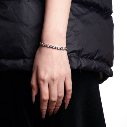 4mm Heart-Shaped Cubic Zirconia Bracelet