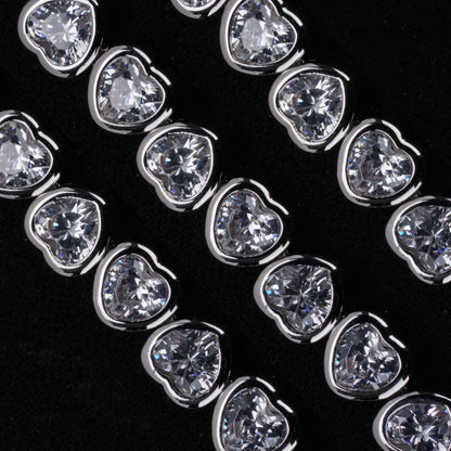 4mm Heart-Shaped Cubic Zirconia Bracelet