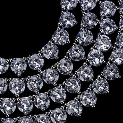 4mm Three-Prong Cubic Zirconia Tennis Chain