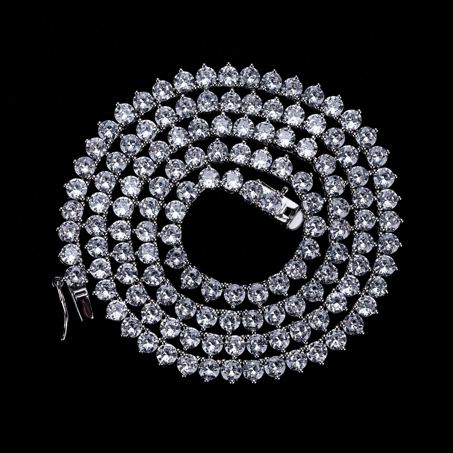 4mm Three-Prong Cubic Zirconia Tennis Chain