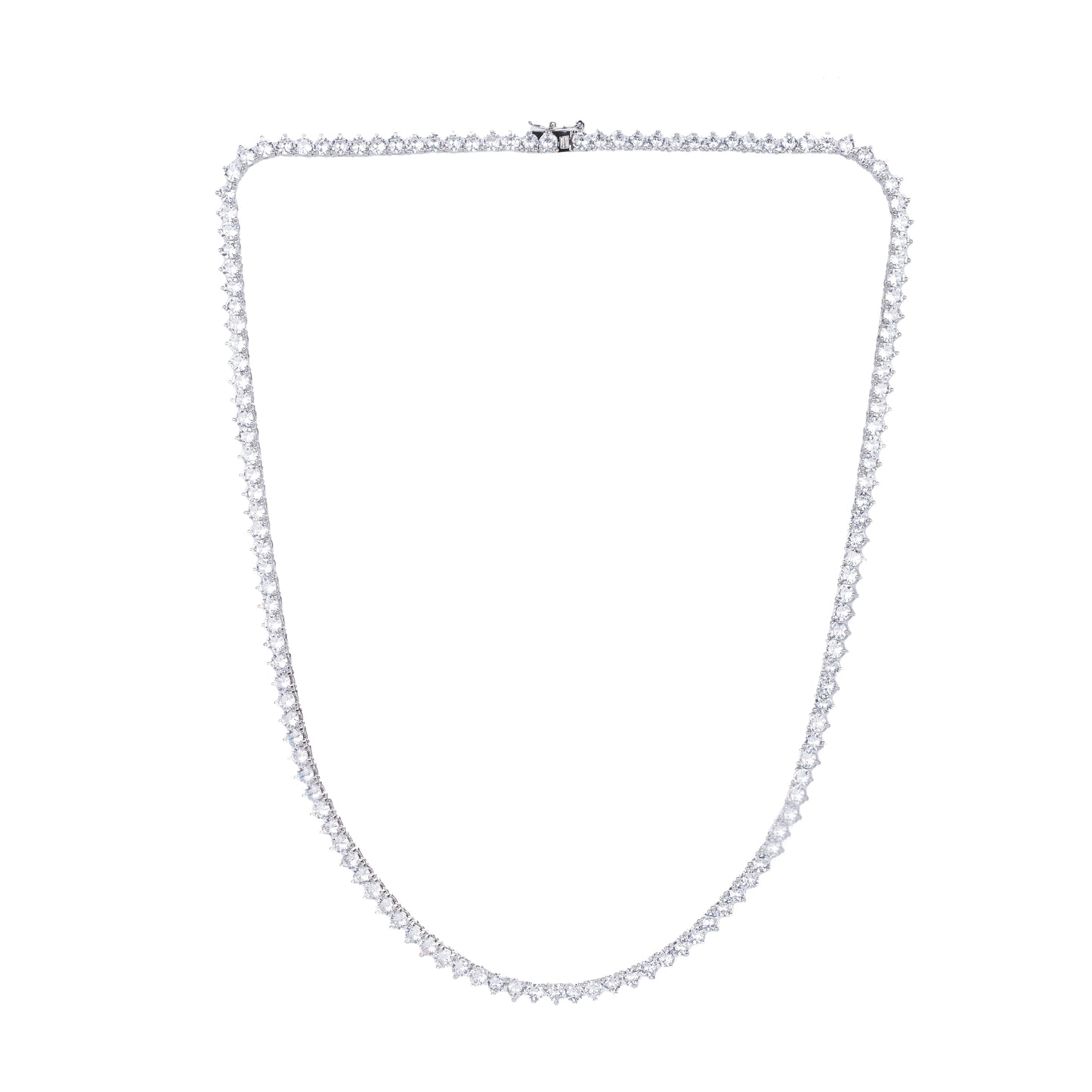 4mm Three-Prong Cubic Zirconia Tennis Chain