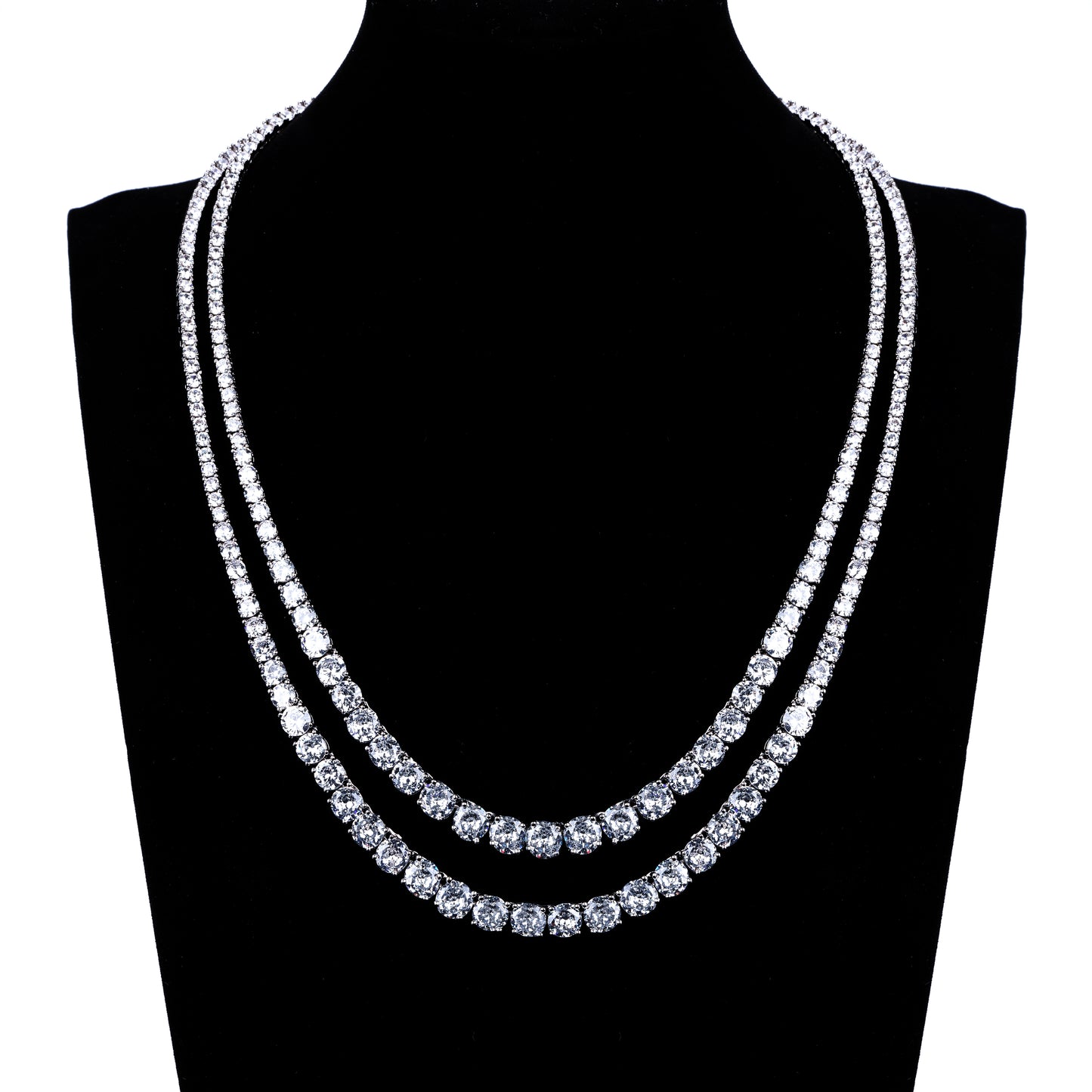 Graduated Size Cubic Zirconia Tennis Chain