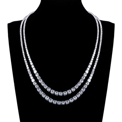 Graduated Size Cubic Zirconia Tennis Chain