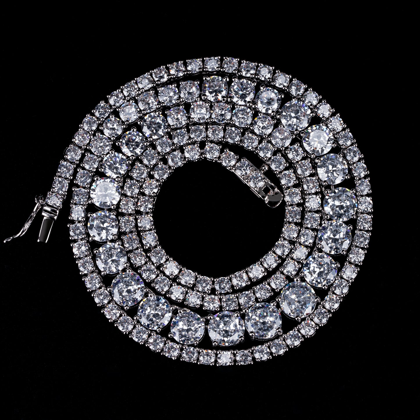 Graduated Size Cubic Zirconia Tennis Chain