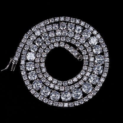 Graduated Size Cubic Zirconia Tennis Chain