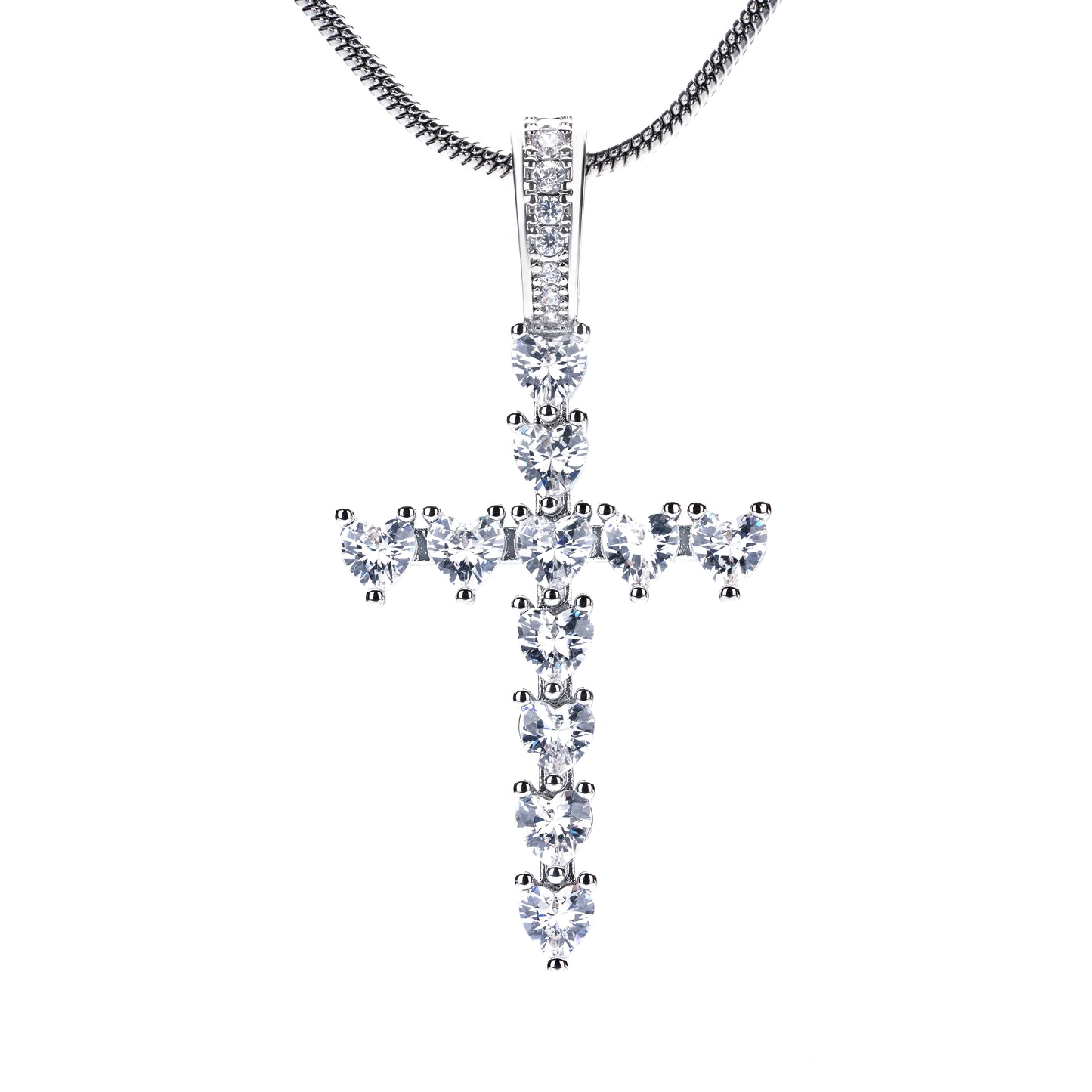Heart-Shaped Cubic Zirconia Cross
