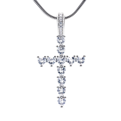Heart-Shaped Cubic Zirconia Cross