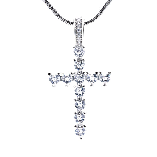 Heart-Shaped Cubic Zirconia Cross