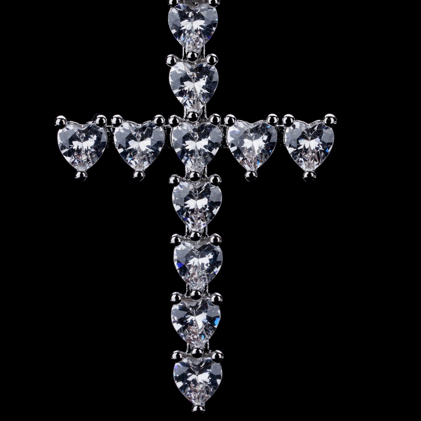 Heart-Shaped Cubic Zirconia Cross