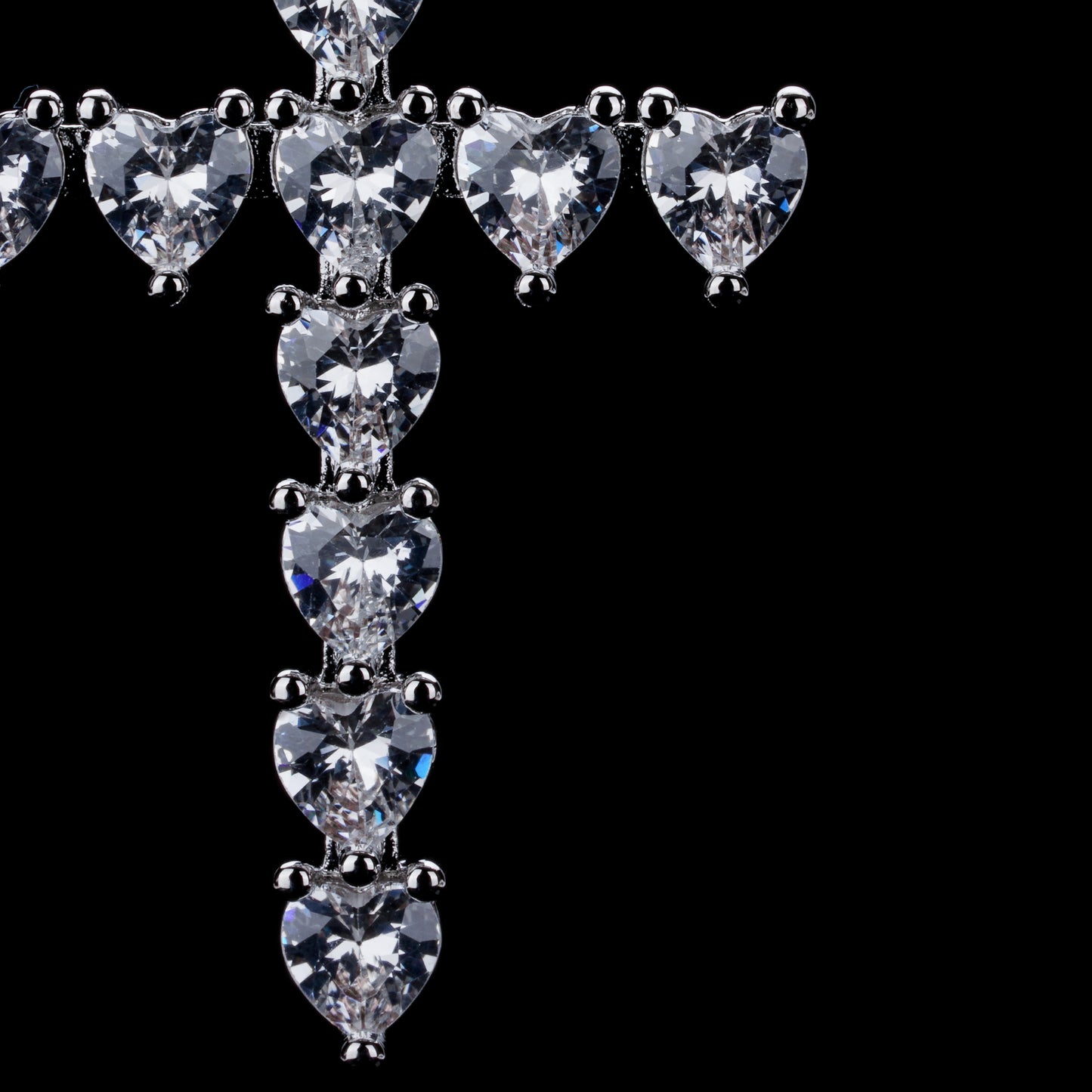 Heart-Shaped Cubic Zirconia Cross
