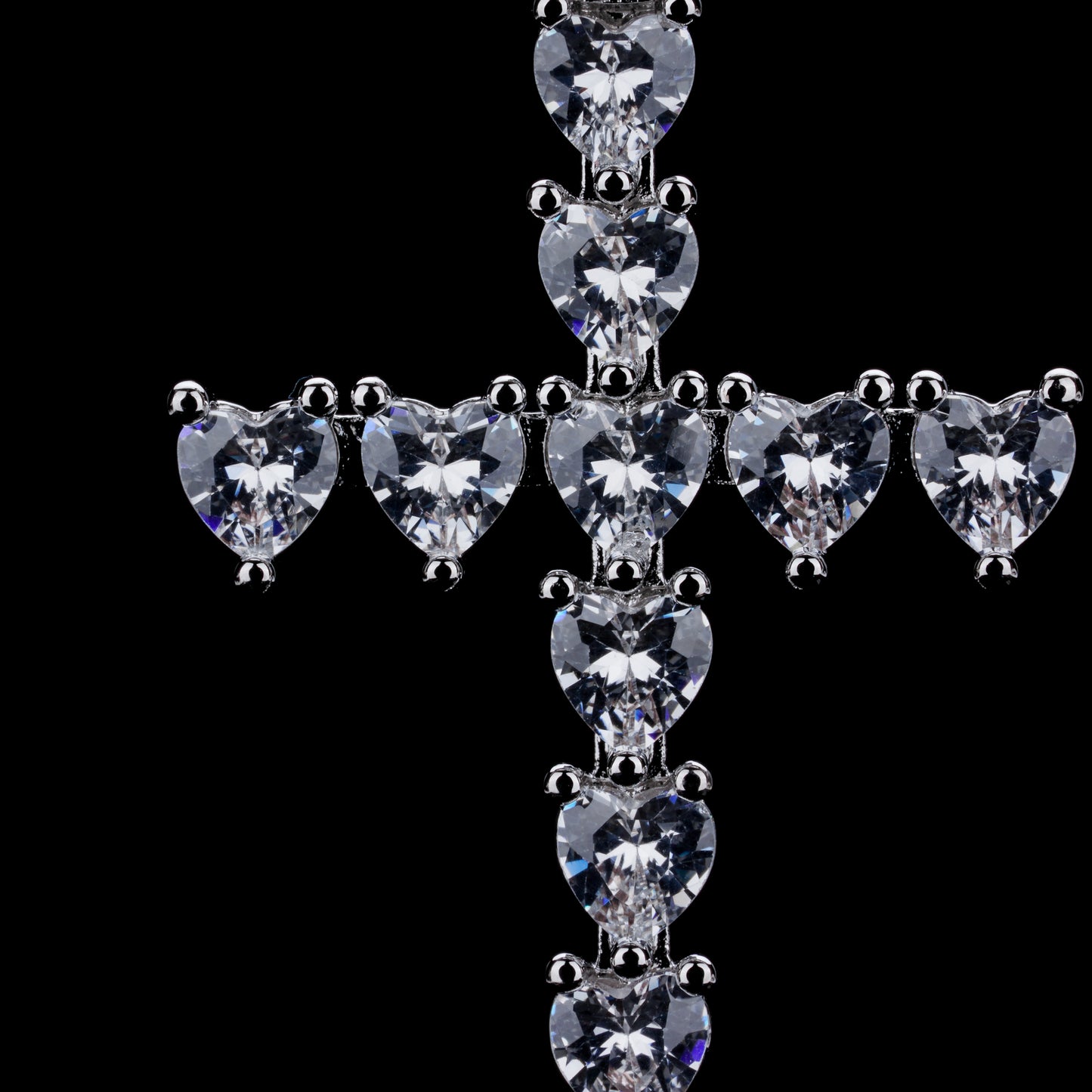 Heart-Shaped Cubic Zirconia Cross