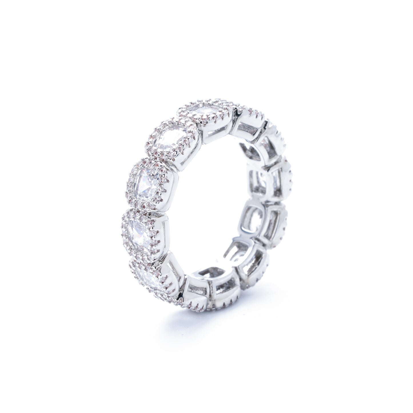 Rock Sugar Plum Blossom Zircon Ring