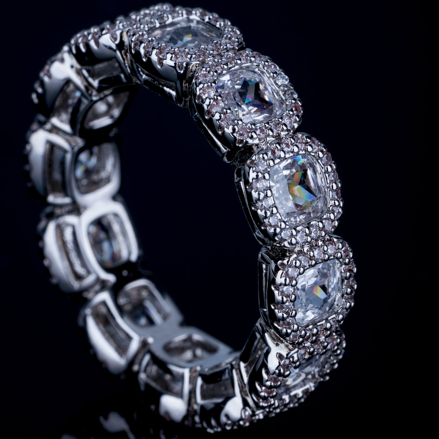 Rock Sugar Plum Blossom Zircon Ring