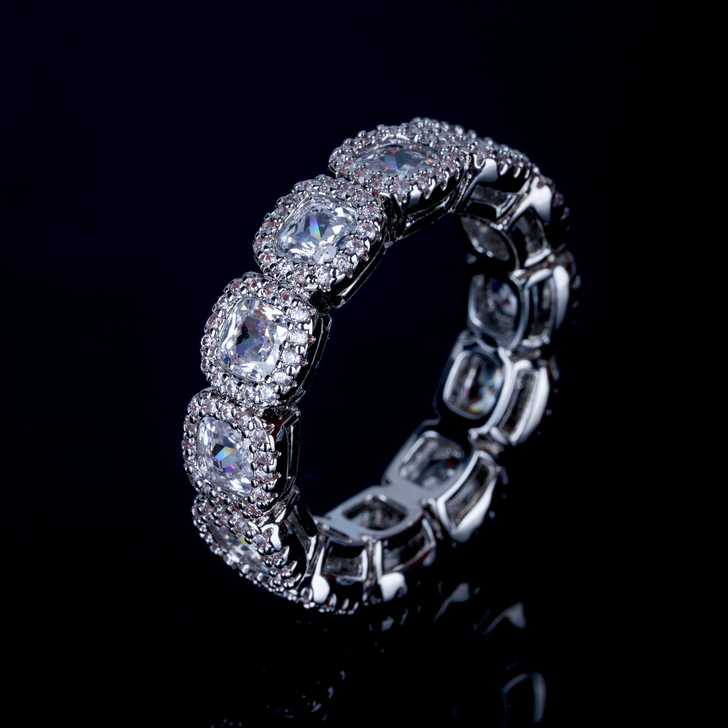 Rock Sugar Plum Blossom Zircon Ring