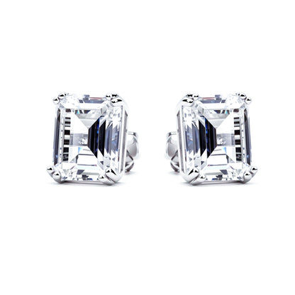 S925 Emerald-Cut Zircon Earrings