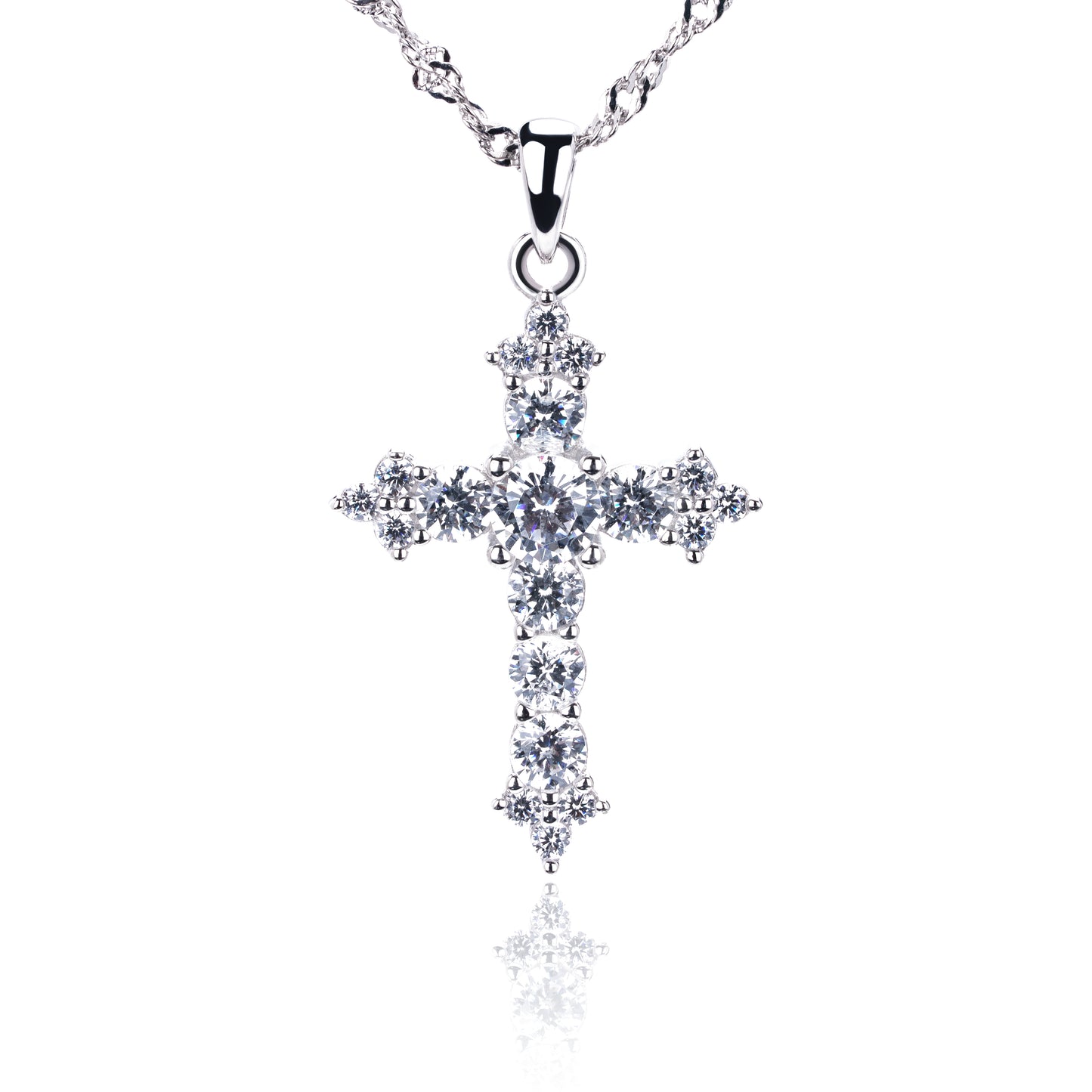 S925 Diamond Cross Zircon Necklace
