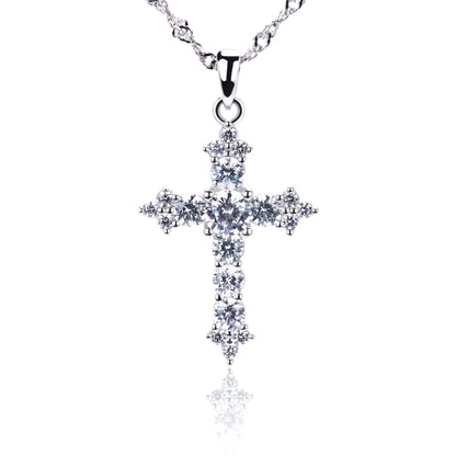 S925 Diamond Cross Zircon Necklace