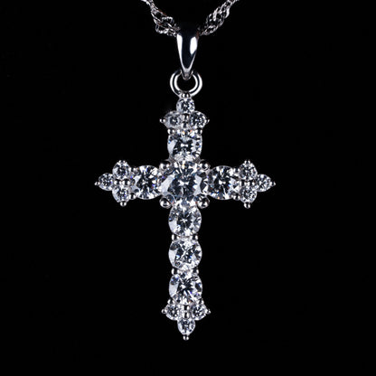 S925 Diamond Cross Zircon Necklace