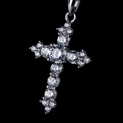 S925 Diamond Cross Zircon Necklace