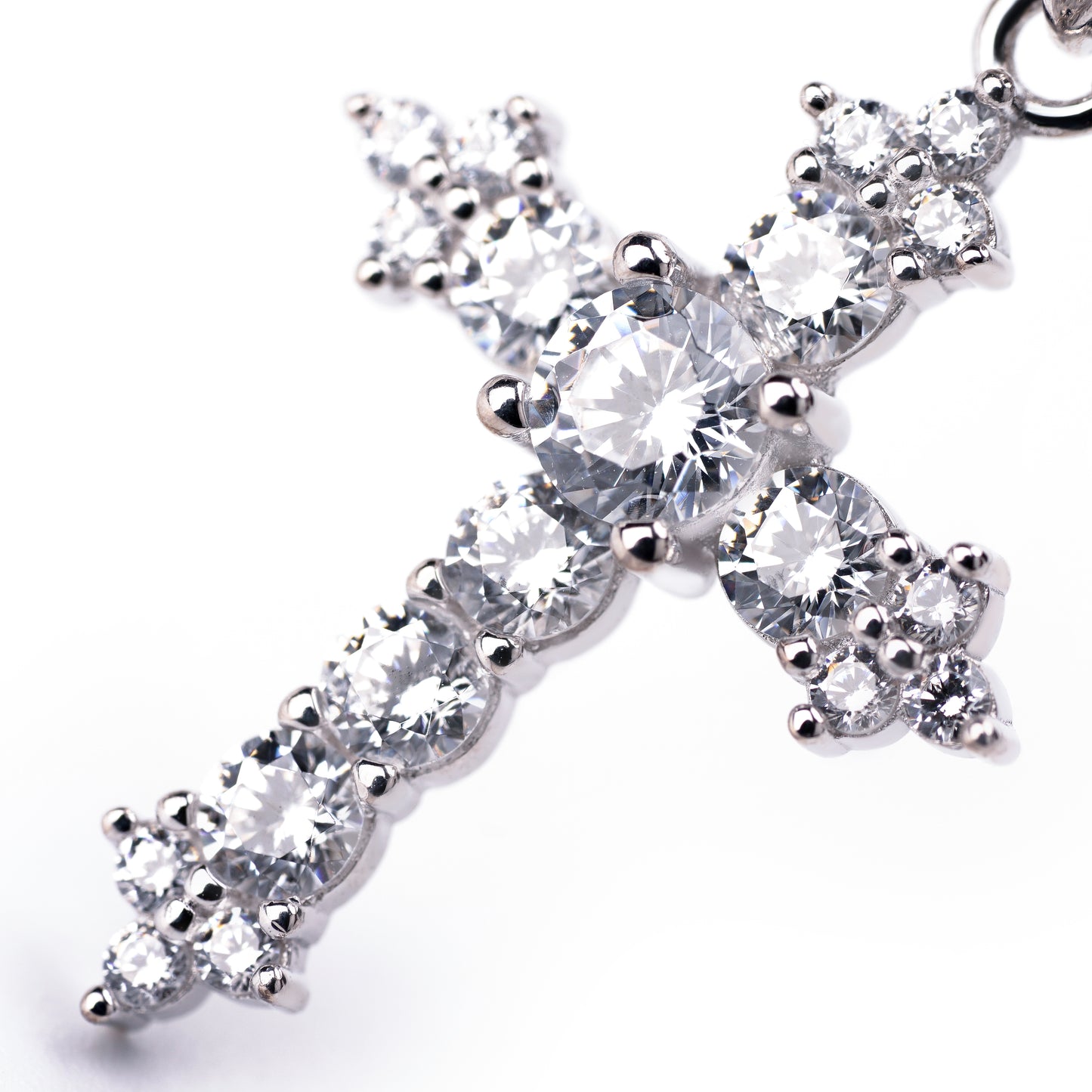 S925 diamond cross zircon necklace