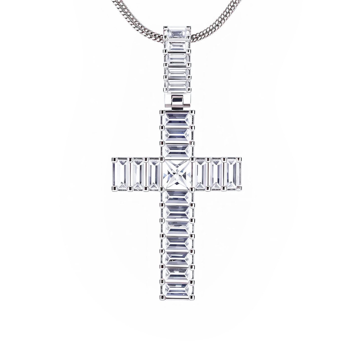 Step-Cut Zircon Cross