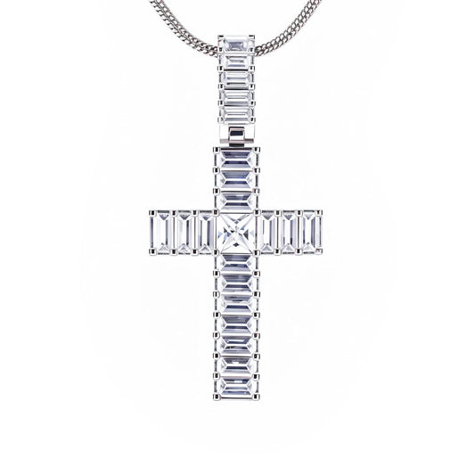 Step-Cut Zircon Cross